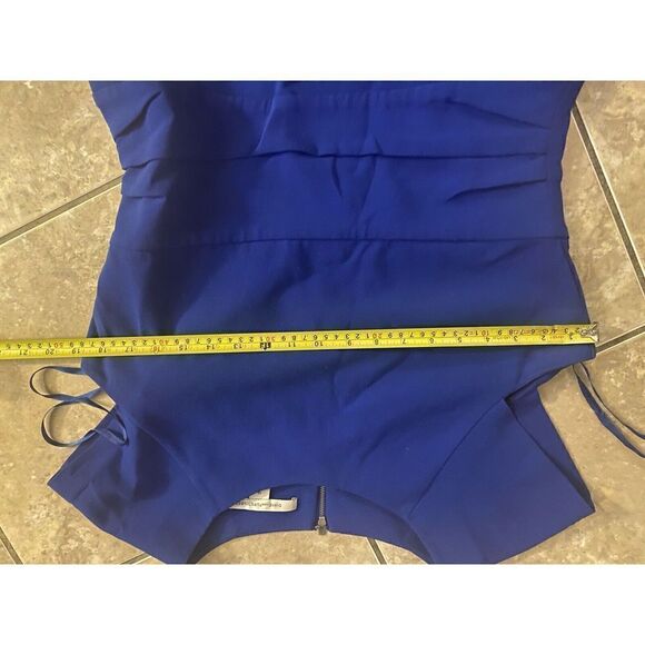 Diane Von Furstenberg 12 Career Exposed Zipper Blue Dress - Picture 5 of 7